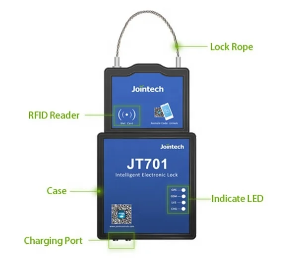 

Jointech JT701 RFID container GPS satellite padlock tracker