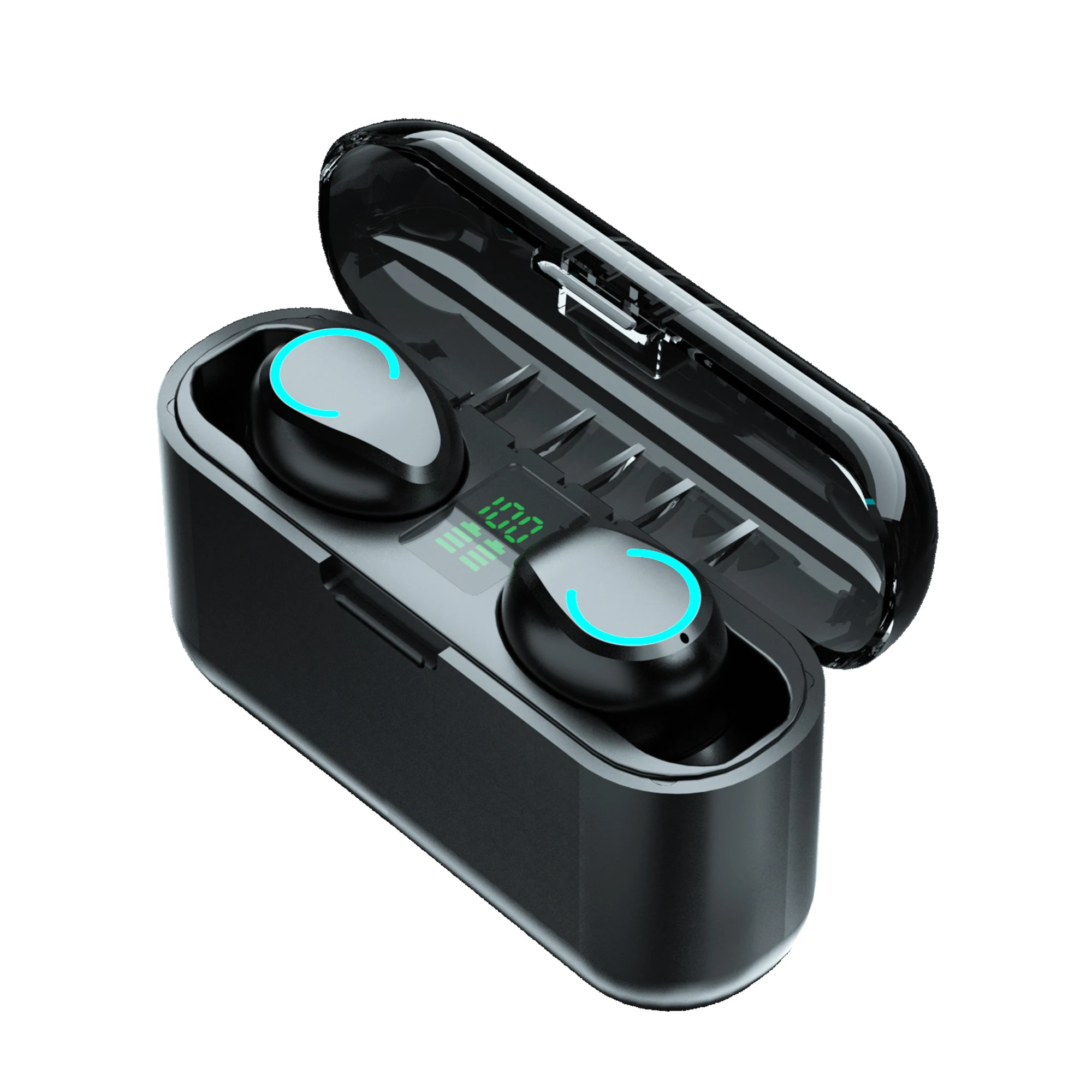 

Factory Price Wireless Headset F9 Headphone Earbuds BT Earphones Headphones Headsets with LCD Screen, Black