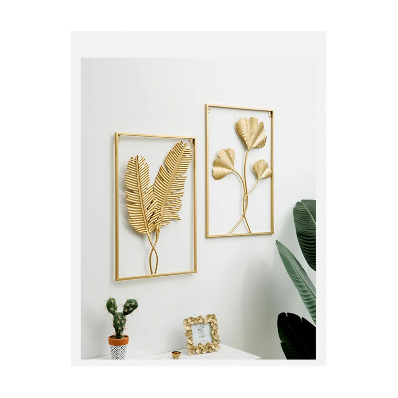 

Wall Decor Display Lobby Gold House Wrought Iron Interior Bedroom And Living Room Frame Art Hanging Flower Metal Home Wall Decor, Picture
