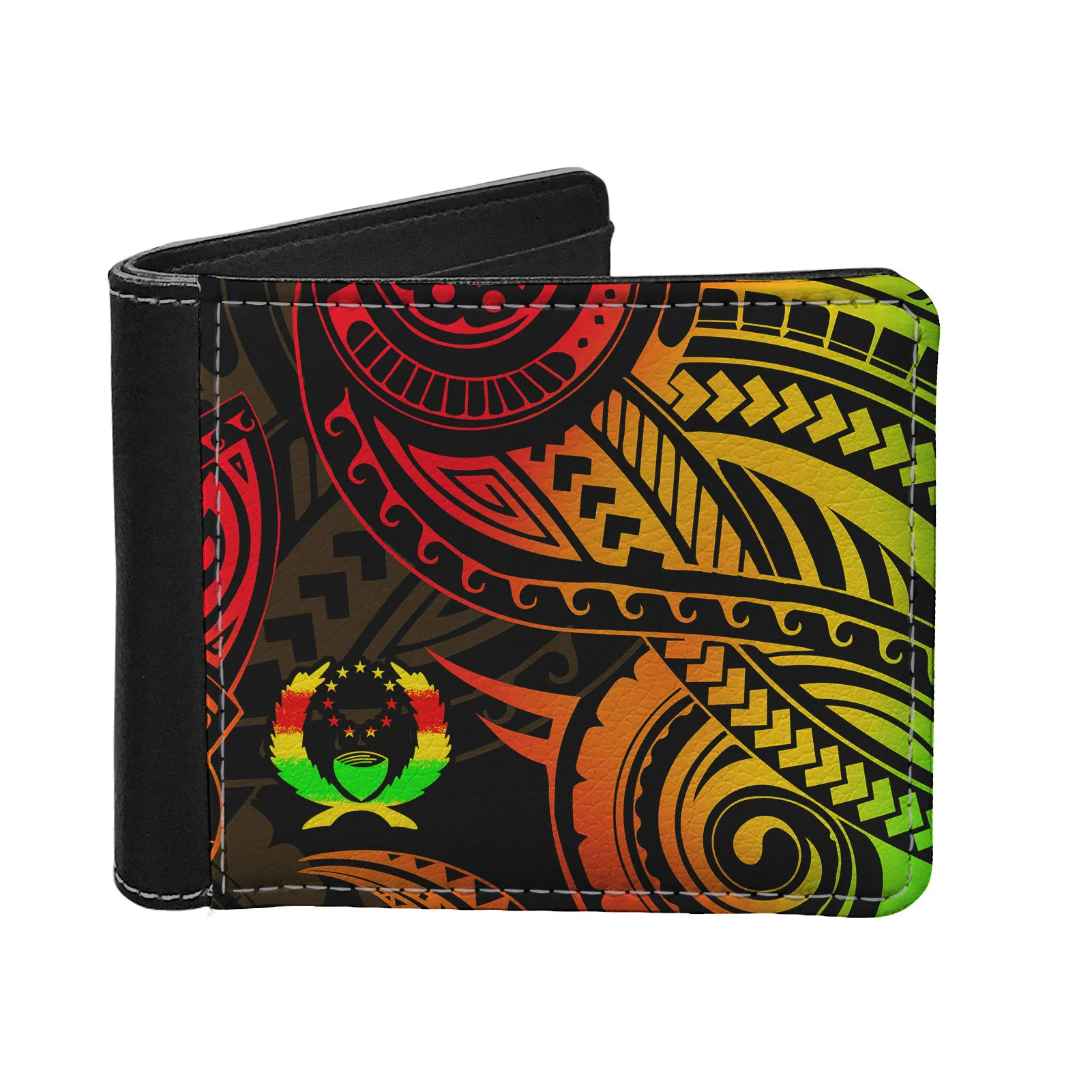 

Sublimation PU Leather Micronesia Pohnpei Blank Wallet Polynesian tribal Reggae Mens Wallet Custom Minimalist Slim Man Wallet, Customized color