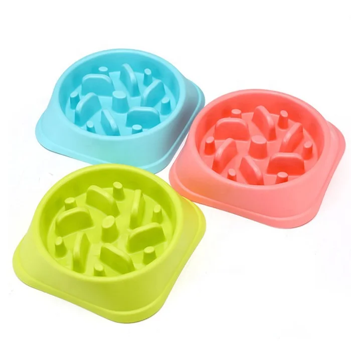 

Manufacturer wholesale multi-colors plastic Anti-skid pet dog bowl slow feeder, As the pictures