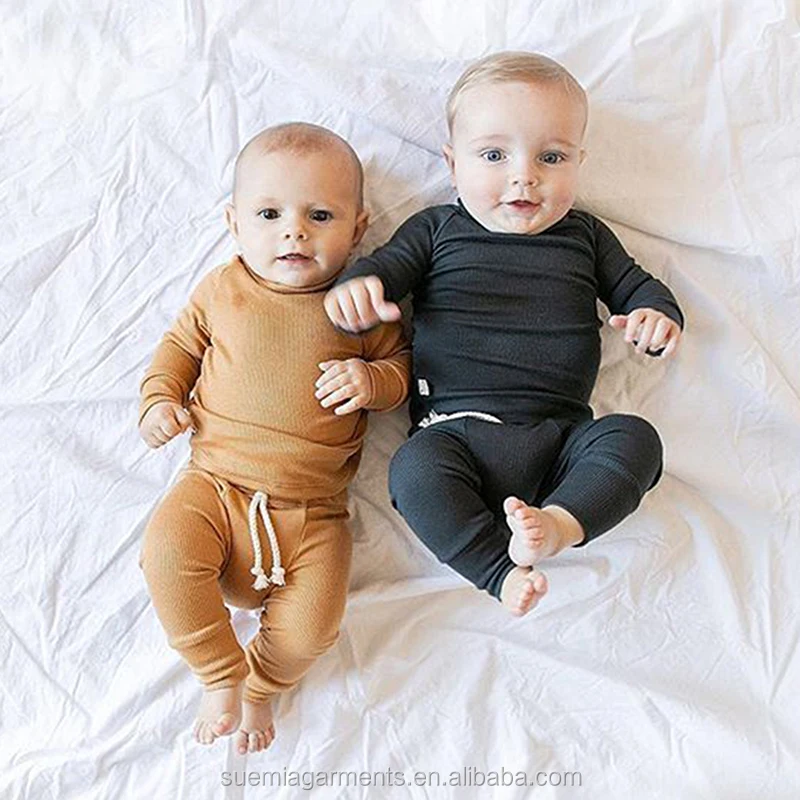 

Newborn Kids Baby Boy Girl Clothing Solid Color Pajamas Pajamas Set Cotton Sleepwear Nightwear Cute Clothes Outfit Home Wear, Photo showed and customized color