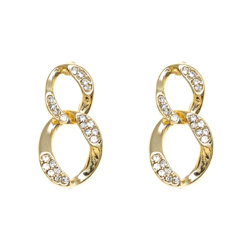 

Irregular circle diamond earrings niche temperament versatile everyday wear