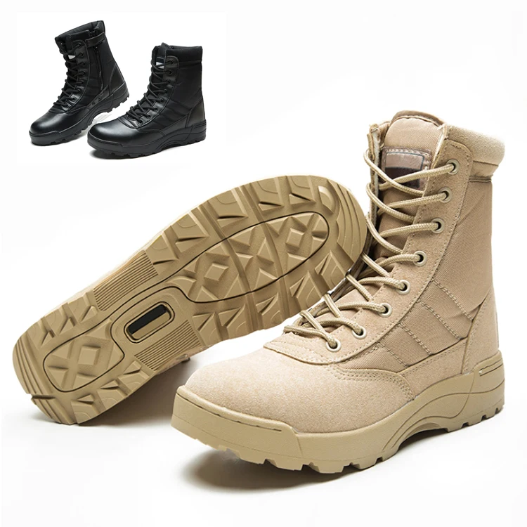 
Men Army Boots Breathable Combat Military Tactical Army Leather Hunting Hiking Shoes Police Desert Boots 