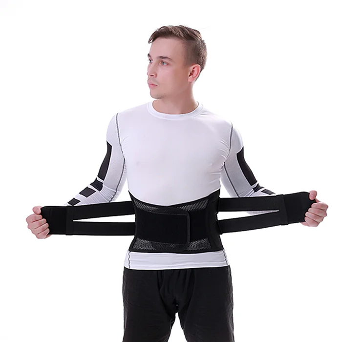

Hot Sale Household Lumber Support Belt Medical Lumber Support Detachable Metal Plates Lumbar Belt, Black