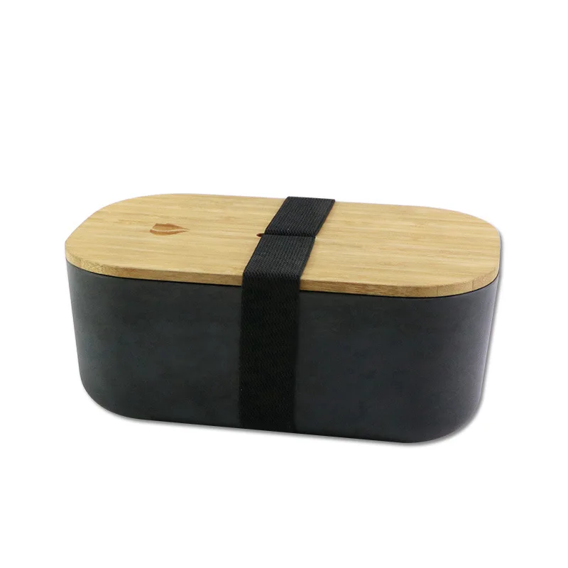 

Food Grade bamboo fiber lunch bento box food container with bamboo lid