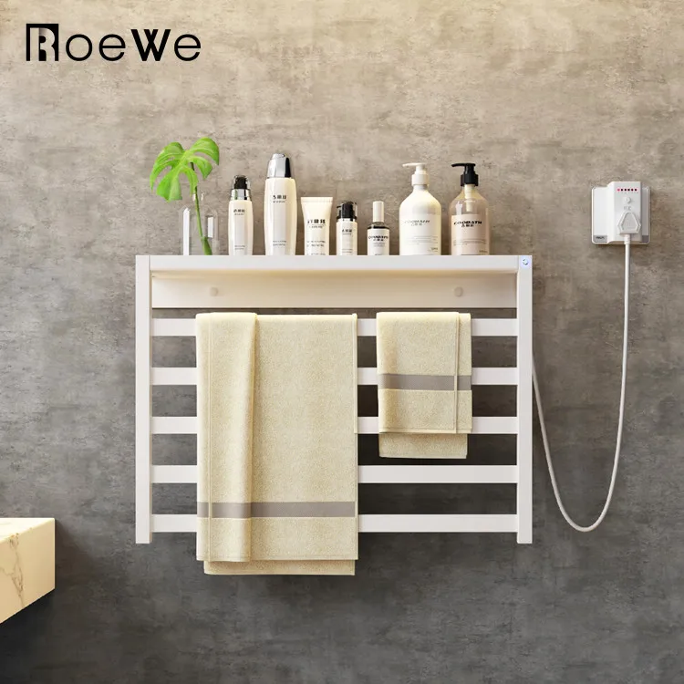 Stainless Steel Electrothermal Towel Rack With Shelf Bathroom Wall Hang