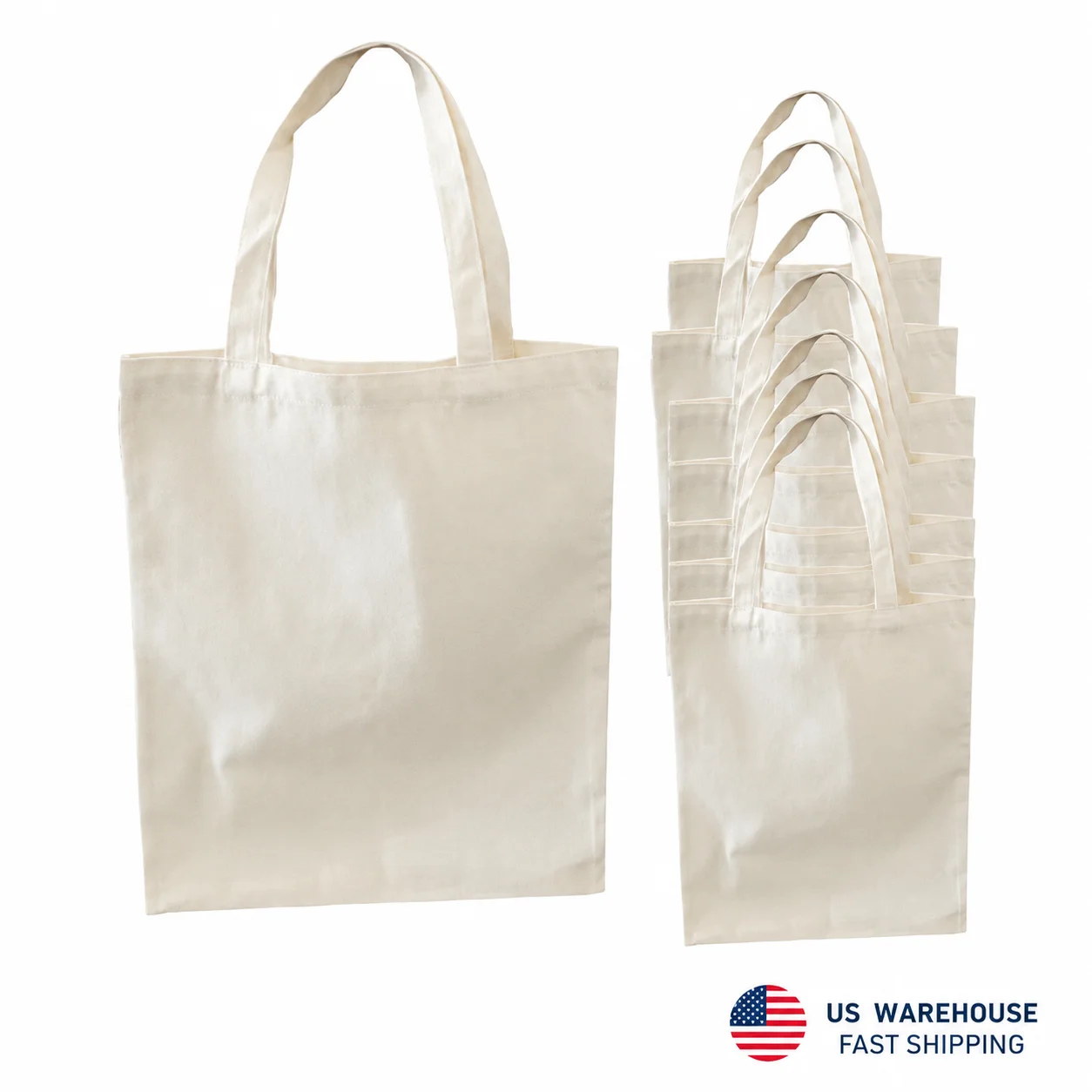 Reusable Grocery Shopping Bag Hot Sale Blank Handle Gift Shopping Bags Fashion USA Warehouse Sublimation Tote Bag
