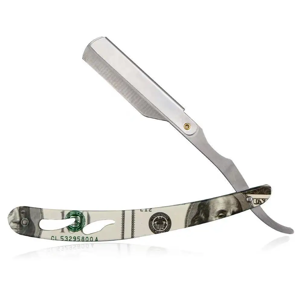

Factory wholesale stainless steel straight care professional saftey men travel razor, As picture