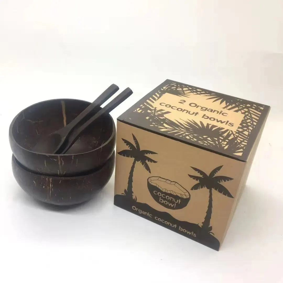 

eco friendly.of 2 all natural serving bowls for breakfast food CRAFT BOX organic coconut bowls set, Cafe