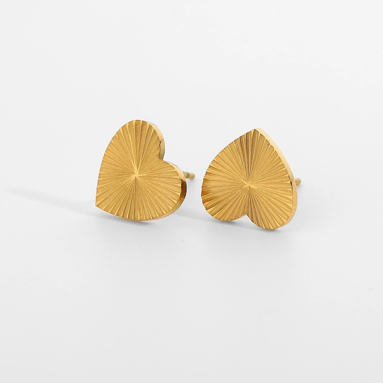 

Simple Retro Inspired Eternal Love Heart Stud Earrings Gold IP Plating Stainless Steel Amore earrings