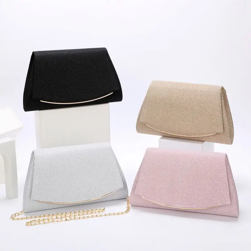 

New Spot Clutch Bag Pure Color Simple Party Party Reflective Shiny PU One Shoulder Diagonal Ladies Evening Gift Bag, Multi