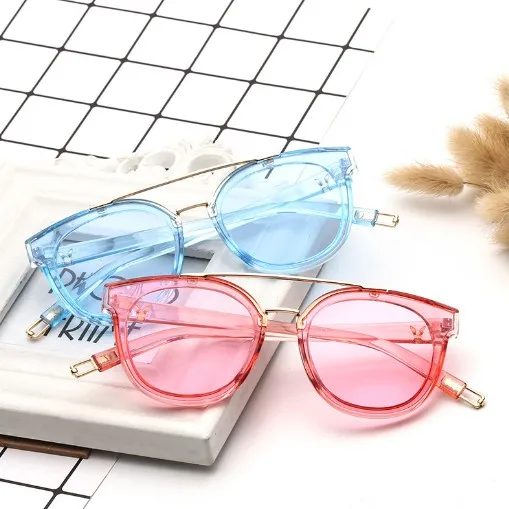 

Gafas ciclismo fashionable candy-colored metal glasses ladies sunglasses 2020, 8 colors