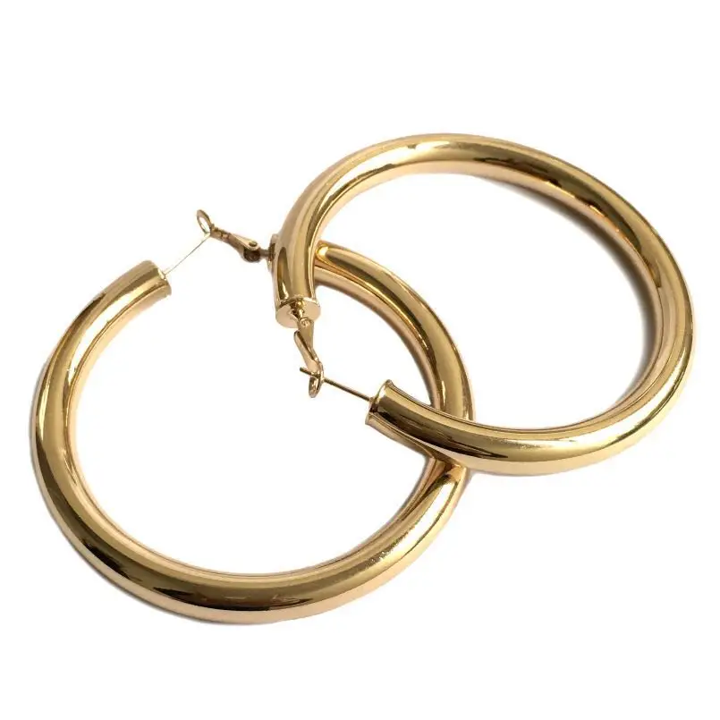 

Large Hoops Stainless Steel Gold Womens Wholesale Women Fashion Big Hoop Earrings Jewelry, Rose gold/gold/silver