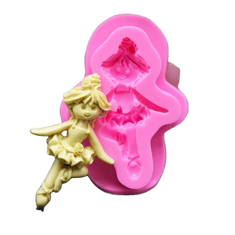 

DIY Baking Tools Dancing Little Girl Car Air Outlet Aromatherapy Clip Fondant Mold Cake Silicone Mold Baking Pastry Accessories