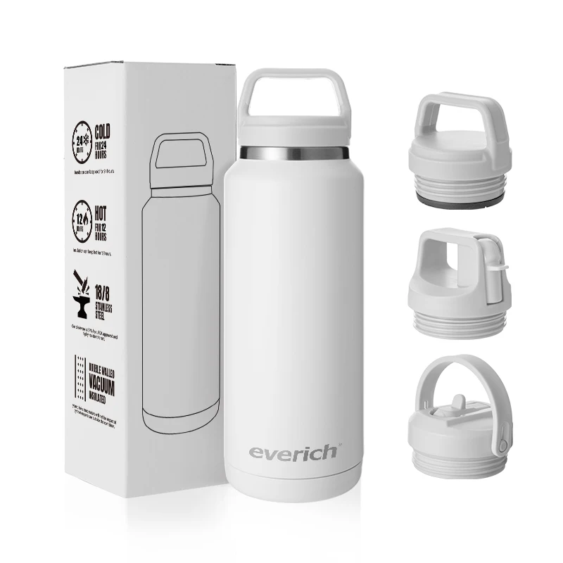 

Water Bottle Double Wall Vacuum Insulated Leak Proof Stainless Steel Sports Water Bottle Wide Mouth with New Flex Straw Lid