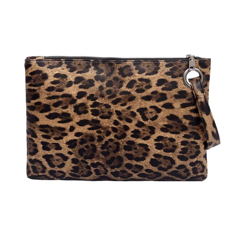 

Wholesale Women Leopard Printing Women Evening Hand Clutch Bag dom1001210 Purse Envelope Leather Wristlet Bags