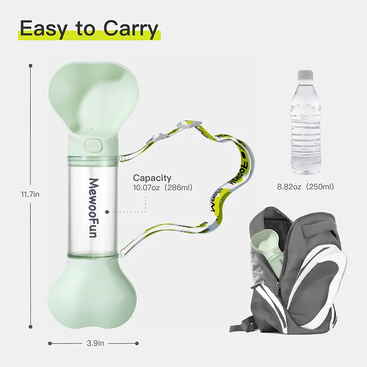 

MewooFun Dog Shaped Plastic Portable Pet Water Bottle Wholesale, Customized