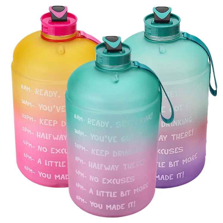 

2020 amazon hot sellers 3.78L Large Capacity Water Bottle Motivational Time Marker Fitness Sports Water Bottle for Outdoor, Customized color