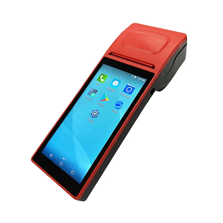 

New Arrival Android 10 6inch Handheld Android POS Terminal Thermal Receipt Printer with QR code scanning for Car Parking
