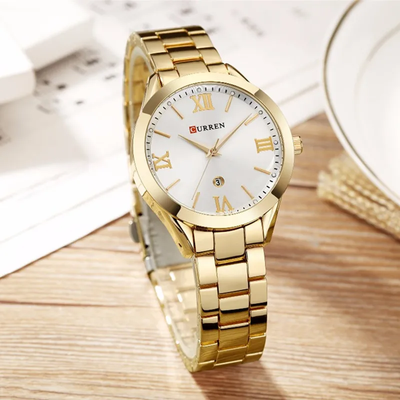 

CURREN 9007 Lady Wristwatch Fashion Rose Gold Women Bracelet Watches Relojes Hombret