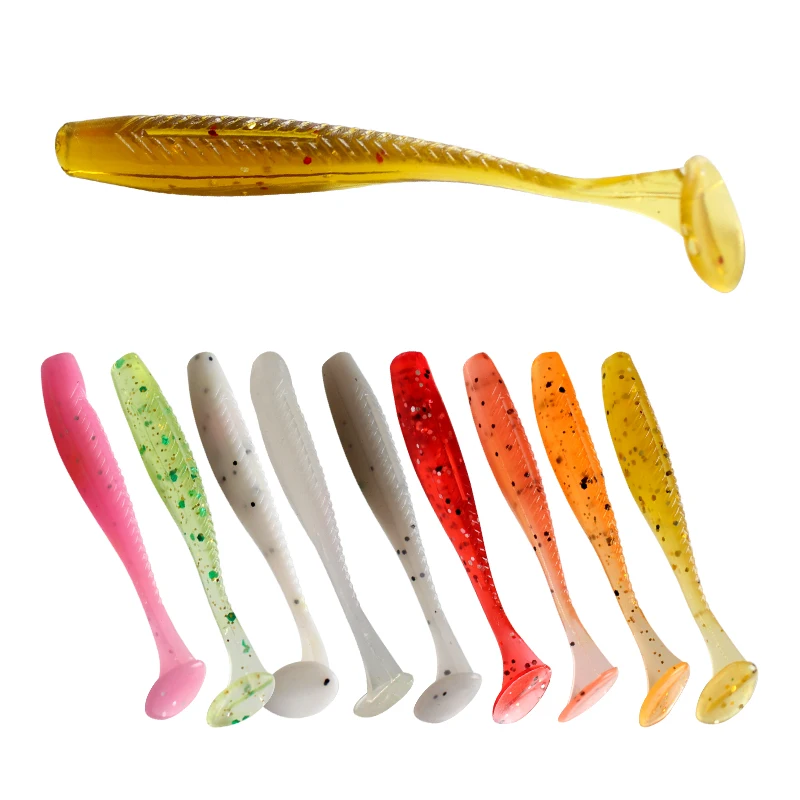 

Popular plastic soft lure 60mm 1.6g T shape style soft plastic vibe lures, 3 colors