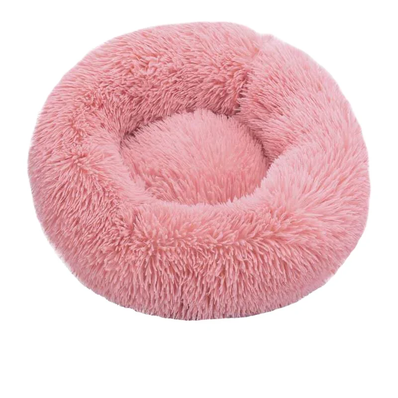 

2020 HAOJI new design bed pet and accessories donut cat pet bed plush bed for pet cama para mascotas y accesorios, Picture