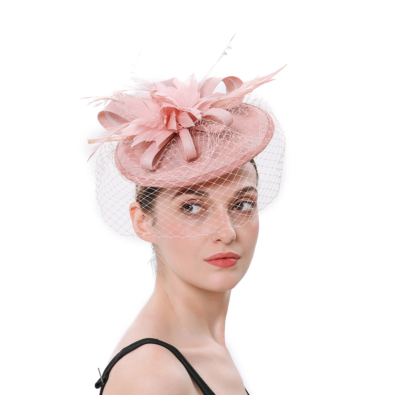 

Fascinators Hat for Women Tea Party Headband Kentucky Derby Wedding Cocktail Mesh Feathers Hair Clip