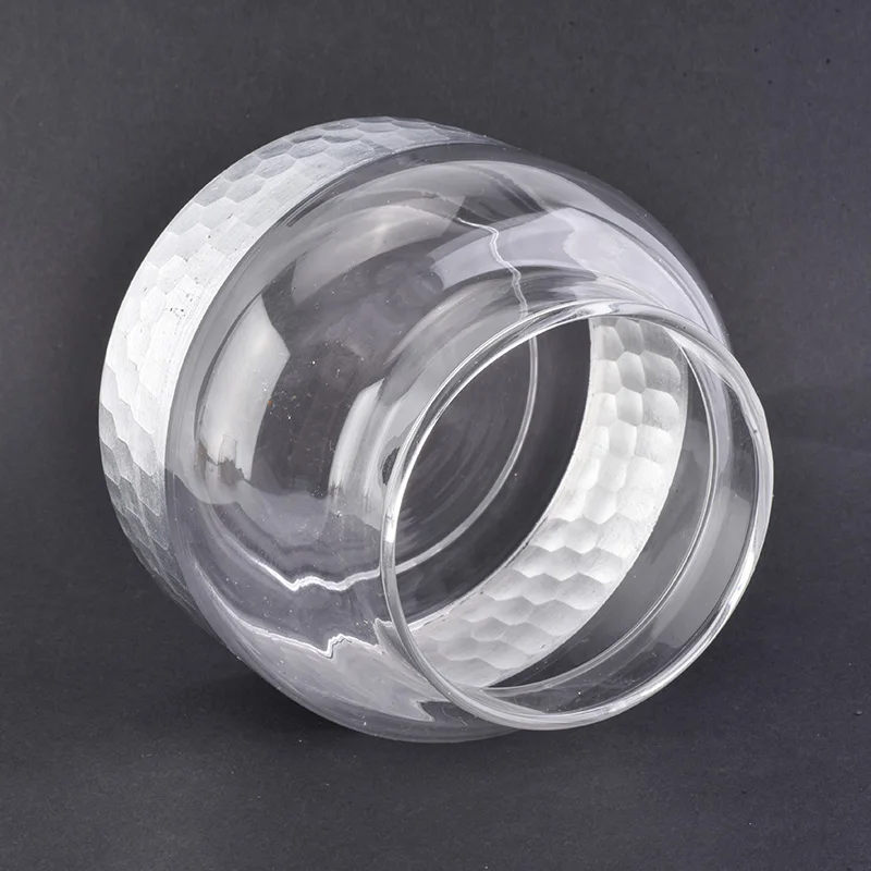 Machine Blown Luxury Silver Candle Glass Jar