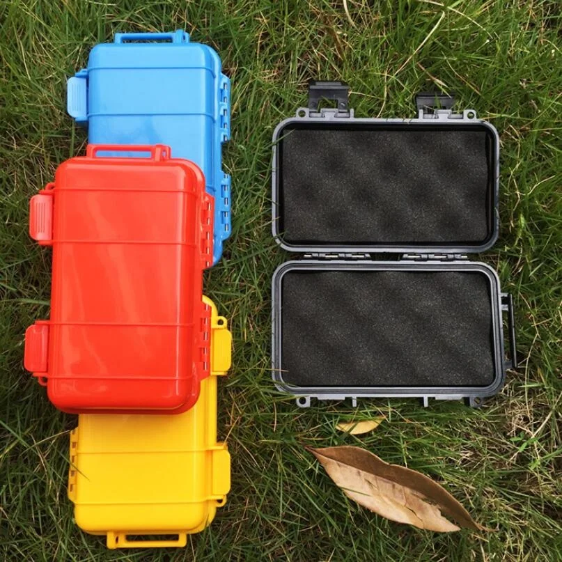

EDC Outdoor Travel Camping Plastic Shockproof Waterproof Box Storage Case Enclosure Airtight Survival Container Box, Black,blue,yellow,red