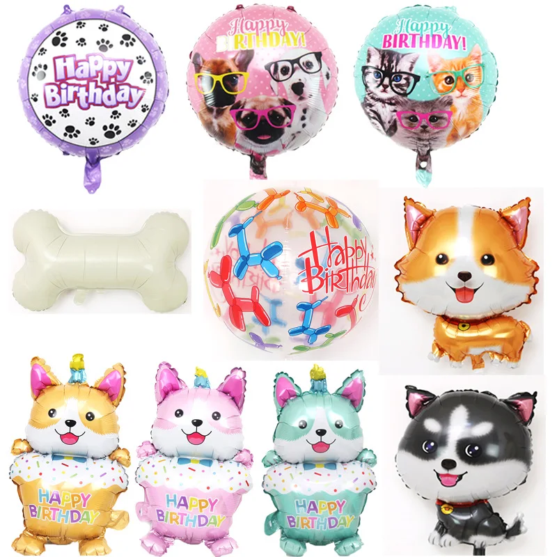 

Animal Party Pet Cat Dog Shape Globos Inflatable Ballon Cartoon Dog Koki Husky Aluminum Film Balloon