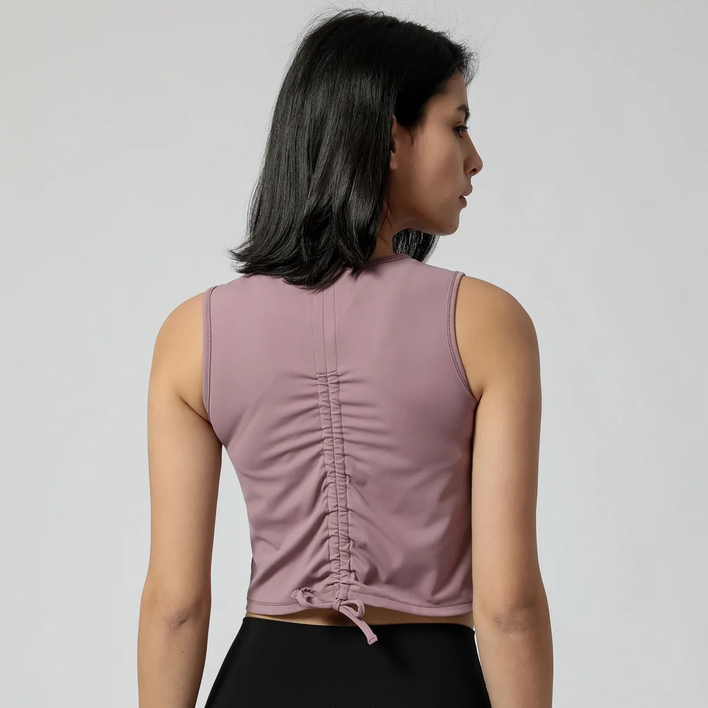 

Stretch Workout Training Gym Women Slim Fit Breathable Fitness Sport Vest Tank Tops Without Padded Yoga Crop Top