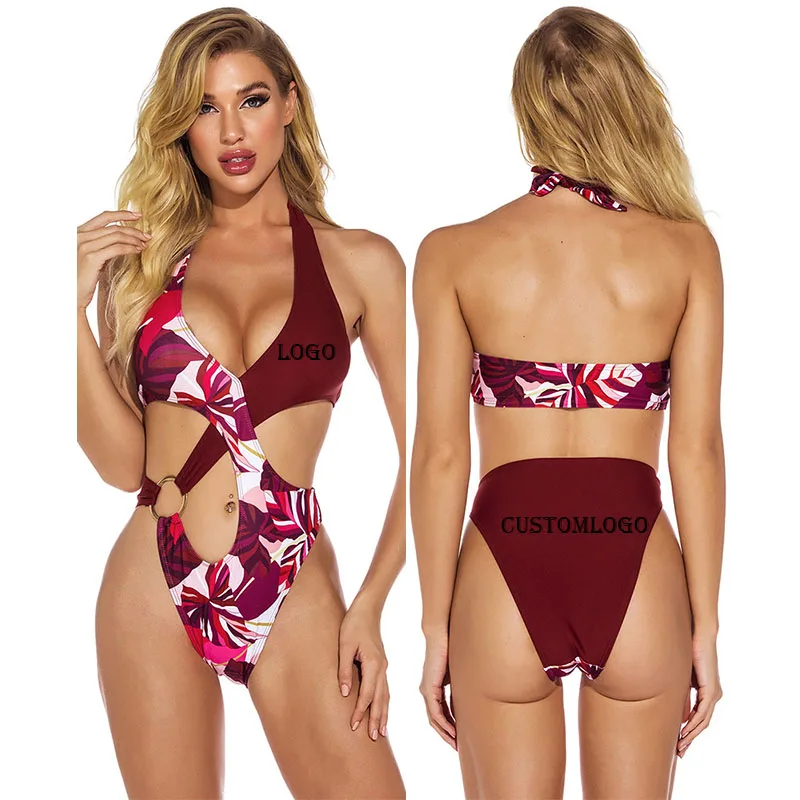 

Free Shipping Floral 3D Flower Shoulder Girdle Swimwear One Piece Swimsuit for Women