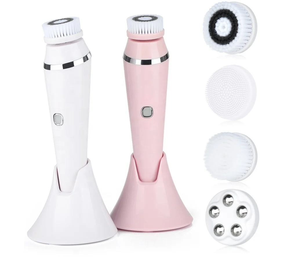 Portable motorized oscillating face sonic electric silicone facial cleansing brush