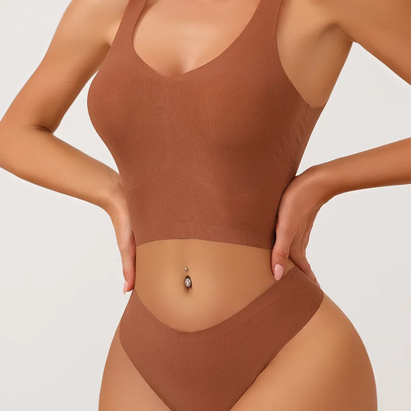 

Suitable Stylish Bra Panty Set Laser Cut Longline Lingerie Set Women Removable Padded Seamless Bra Set, Multi color