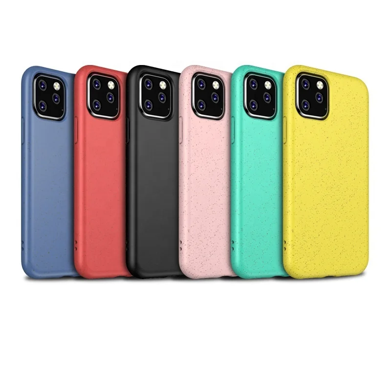 Eco Friendly Natural Wheat Straw Biodegradable TPU Phone Case For iPhone 11 Pro Max