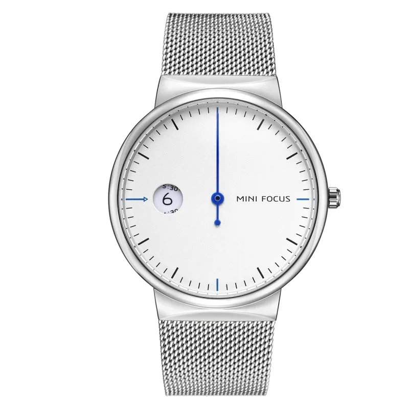 

Relojes Para Hombre Mini Focus 0182 Fashion Men Super Thin Case Watches Ultra Minimalist Design One Hand Watch, Black, gold, silver, blue