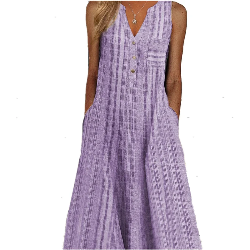 

Amazon 2021 Summer Dress Is a sleeveless V-neck dress for plus-size women, White