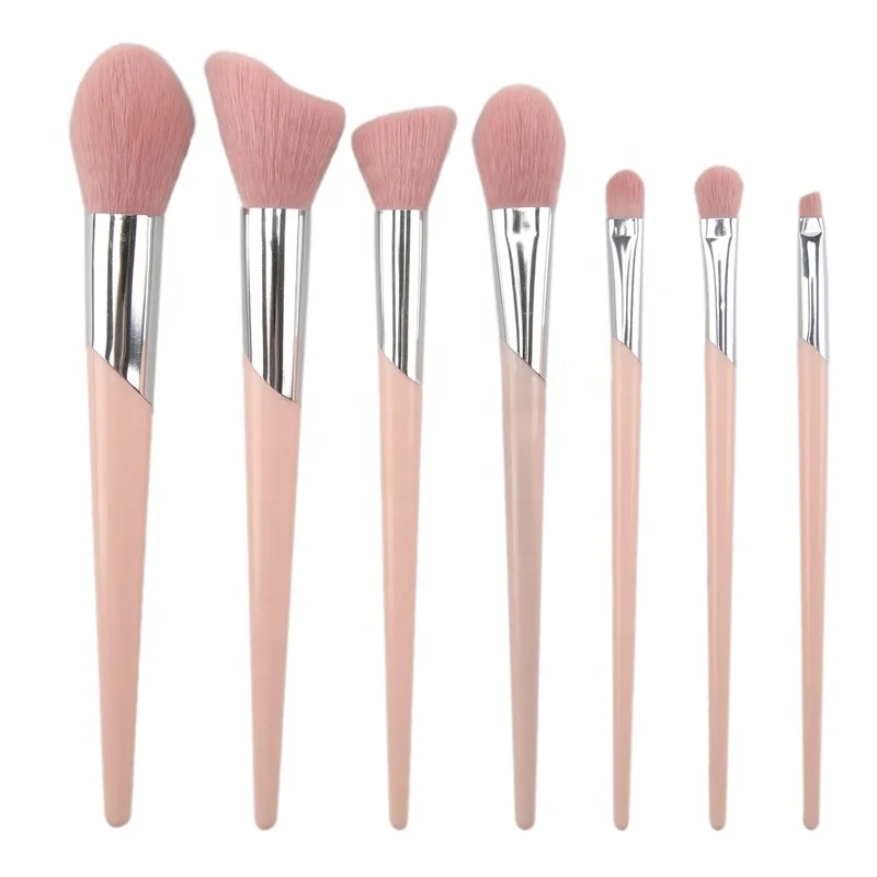 

New Inclined Tube Makeup Brush Set 7, 10, 11 Powder and Silver Brush Beauty Tools, Customized color