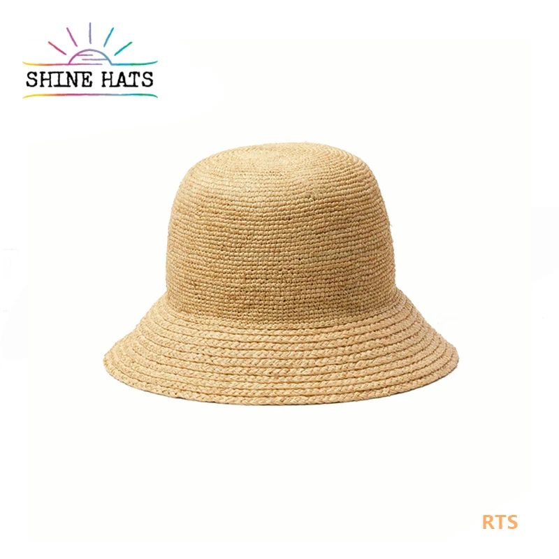 

Raffia Fisherman Hat Outdoor Travel Summer Beach Women Bucket Straw Hat 2022 Wholesale Custom Fashion Spring Summer Autumn 5043A