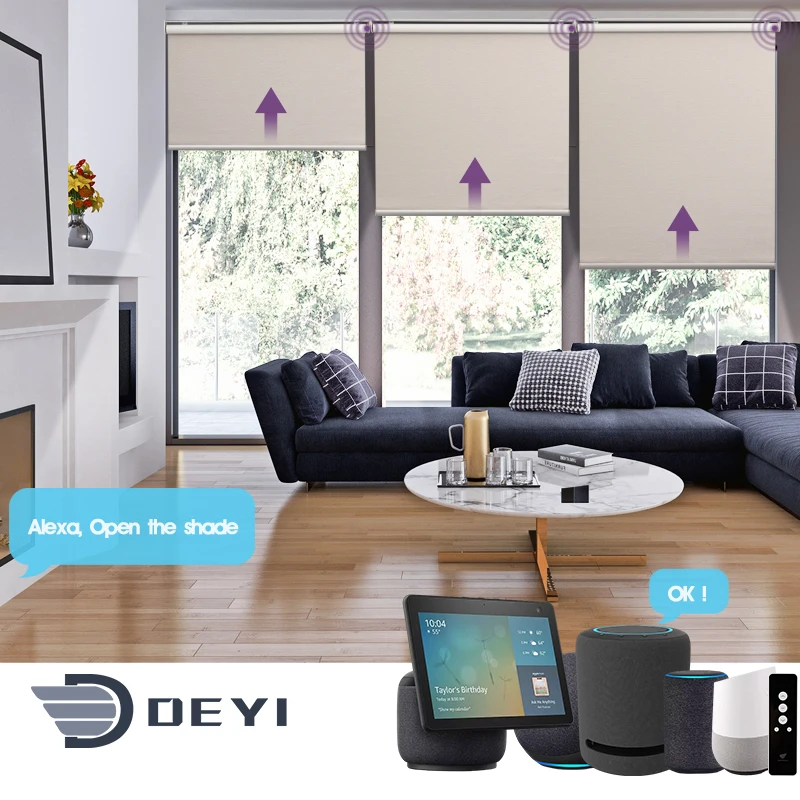 

Deyi Smart motorized blackout shades Roller blind kit, Customized color