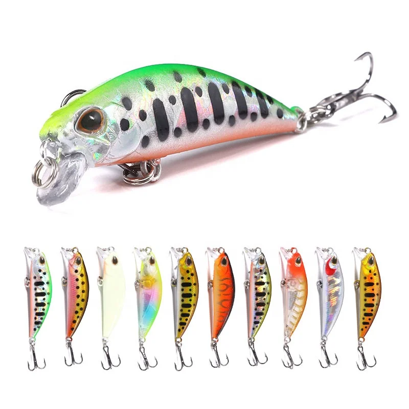 

Wholesale High Quality 5.8cm 5.4g ABS Hard Plastic Sinking Minnow Fishing Lures with Treble Hooks, 12 colors