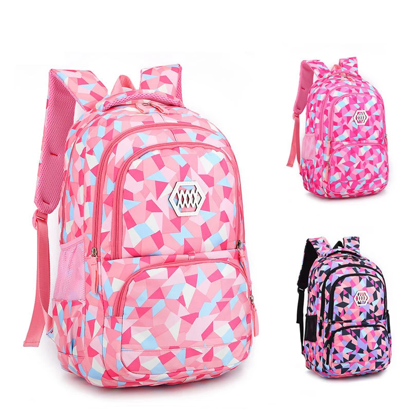 

Wholesale Geometric Fragments Bookbags College Girls Back bag Pink Mochila Cute School Backpack Bagpack with teenage kids, Various colours