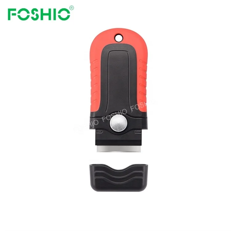 

Foshio High Quality Double Edge Glass Cleaning Razor Blades Scraper for Oven Ceramic, Black+red/black+gray