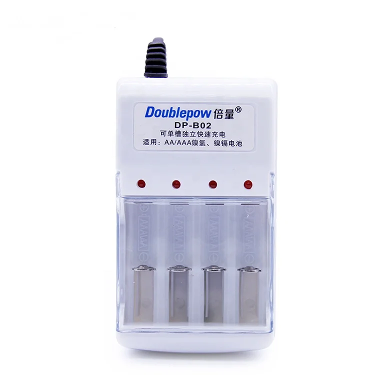 

Doublepow 4 Slots B02 LED Rapid AA AAA Ni-MH Battery Charger for 1.2V NIMH Ni-CD Rechargeable Battery