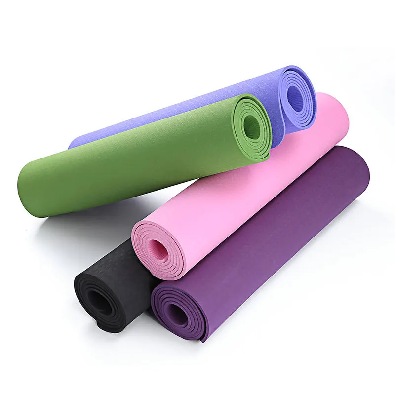 

Drop Shipping Plain Color Dance Gym Organic Exercise Fitness Folding Gymnastics 6mm Anti Slip Pilates Eco Friendly Tpe Yoga Mat, Customized color