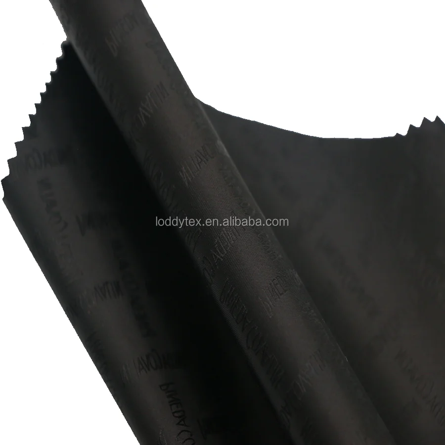 100% Polyester Fabric Lining  Logo Of Jacquard  For handbag