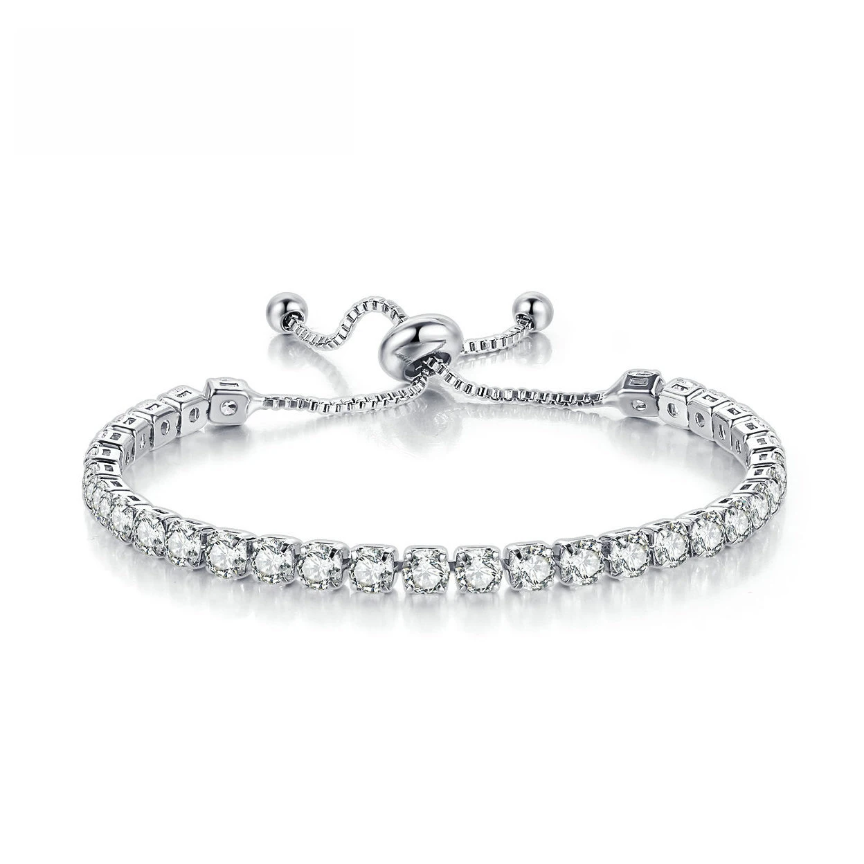 

Luxury Jewelry Gold Gorgeous Trendy Bangle New Cubic Zirconia Adjustable Rainbow Tennis Bracelet Natural Diamond, Gold, silver