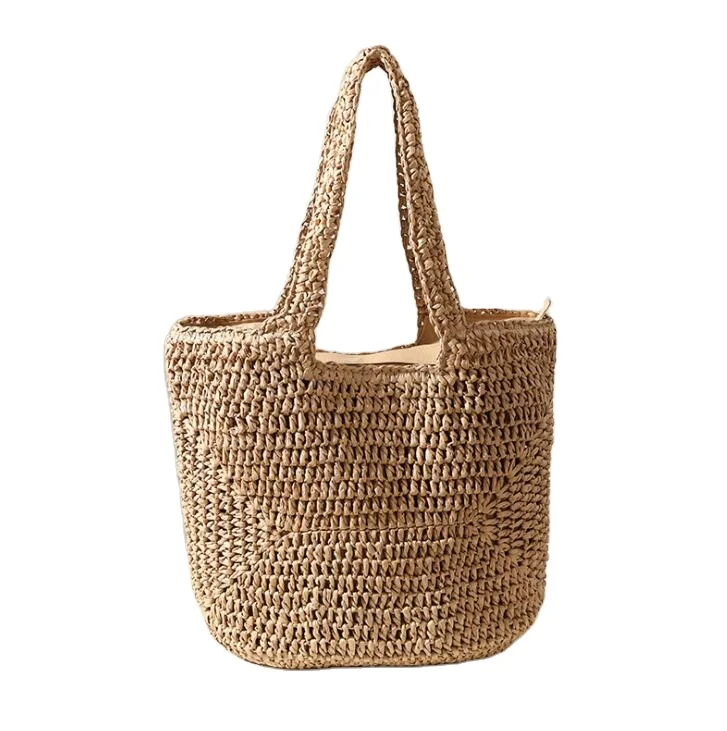 

Handmade Vintage tote bag Natural Bali paper Straw Beach Bag for Women