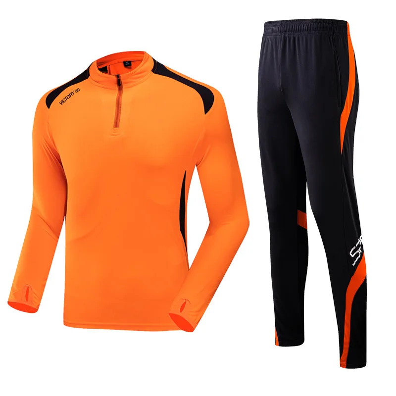 

Wholesale two-piece football sports suit men's new style long-sleeved trousers breathable fitness training sportswear